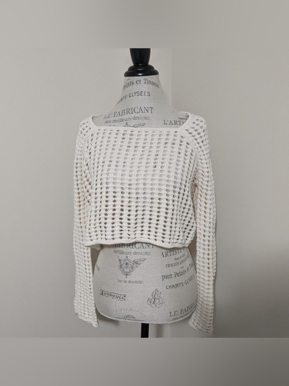 Wild Fable square neck cropped mesh crotch top